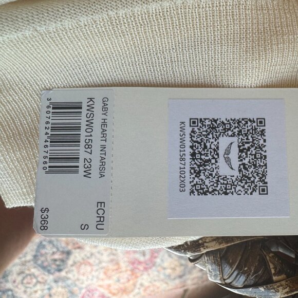 NWT! Zadig & Voltaire Gaby Heart Intarsia Sweater – Ecru – Size Small - Picture 14 of 15